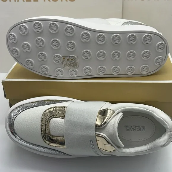 MICHAEL KORS Romey Mixed Media Slip-On Faux Tambled Platform Sneaker
Silver
New - Picture 3 of 16